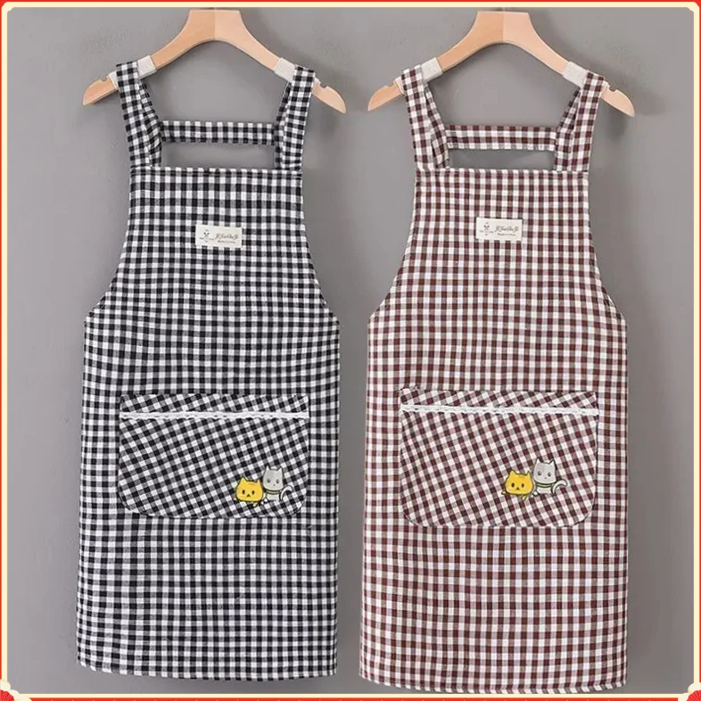 围裙XMH家用棉布背带厨房做饭夏季工作服上班耐脏新款围腰【富达】