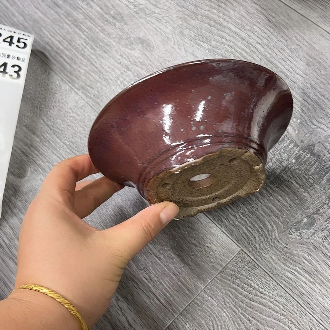 紫砂花盆242号瑕疵15/5cm窑变