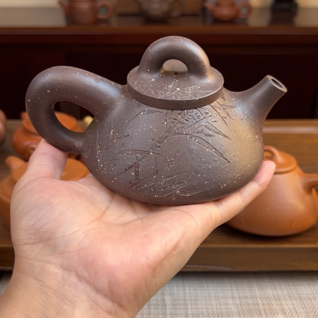 紫砂茶壶雪花器子冶石瓢全手150cc
