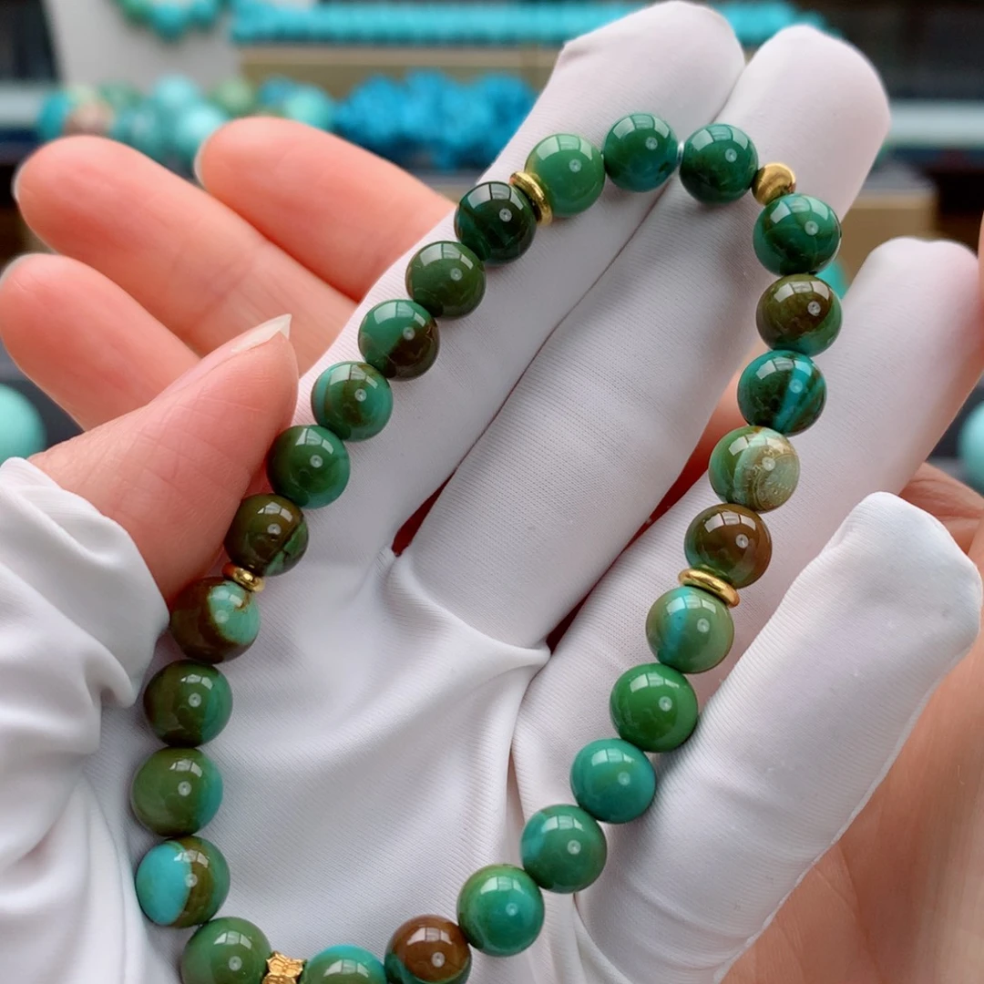 绿松石18K金镶嵌珠宝奇石