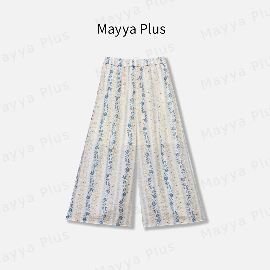 【蓝梦百合】Mayya Plus麦芽定制慵懒风高腰裙裤宽松阔腿裤32526932