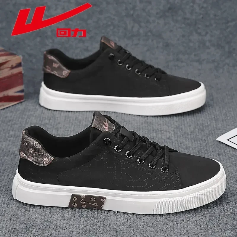 回力帆布鞋男鞋2026秋季透气一脚蹬黑色布鞋百搭经典开车休闲板鞋