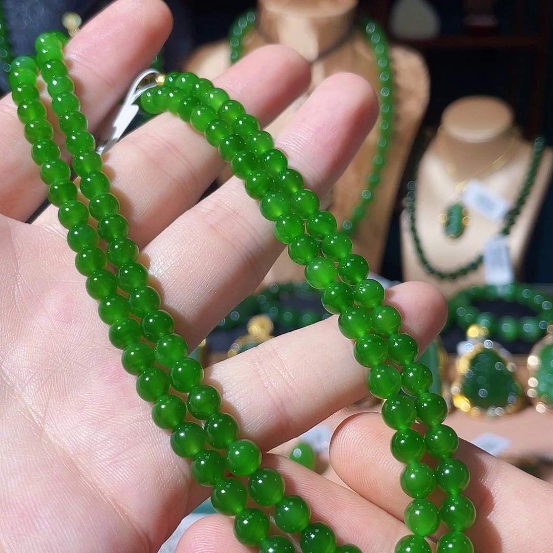 和田玉（碧玉）18K金镶嵌项链顺**张