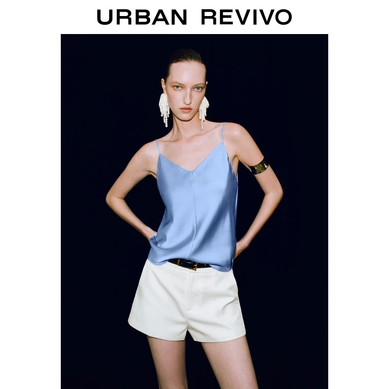 UR2025夏季新款女装摩登都市气质通勤百搭V领吊带衫UWB250001