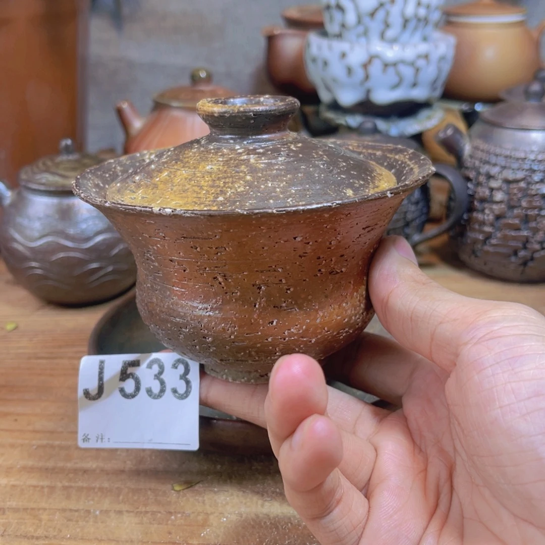 纯手工制作工艺（柴烧）裸烧纯手工制作盖碗533