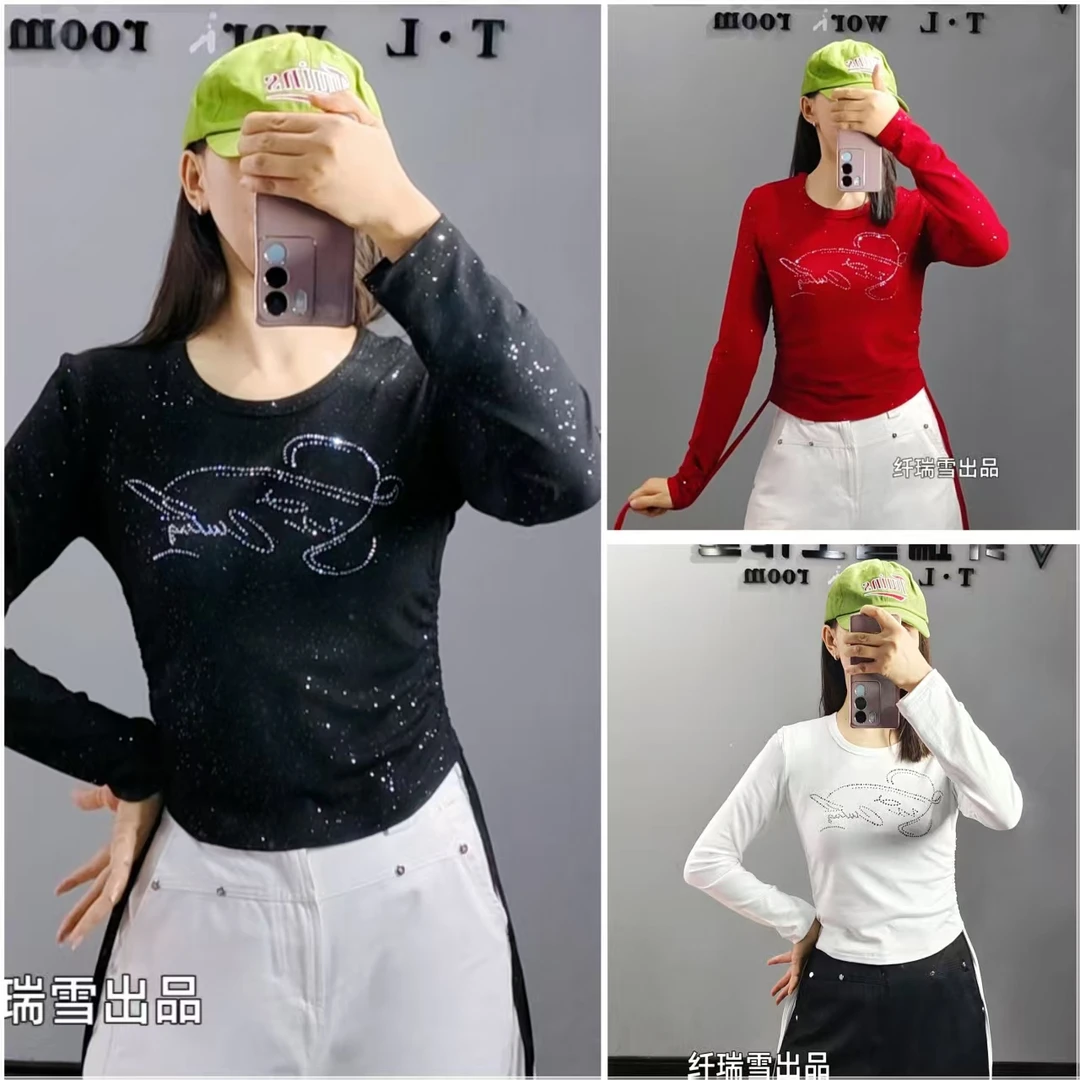 纤瑞雪539款修身莫代尔棉洒银长袖