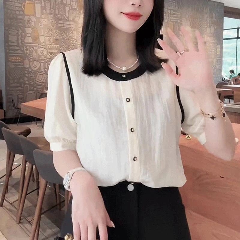 2025夏季新款衬衫女时尚多巴胺法式气质小衫减龄百搭衬衣漂亮上衣