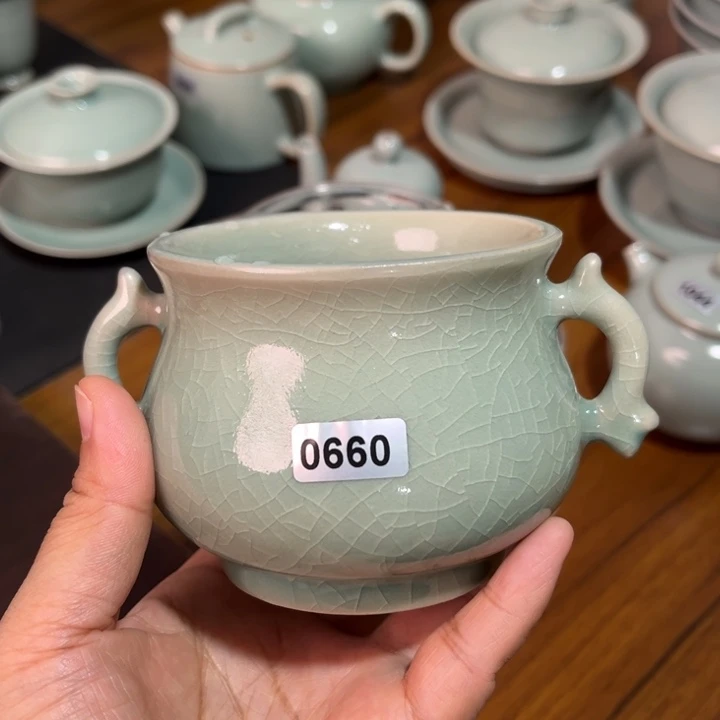 杯子0660，青鸾汝瓷原矿釉