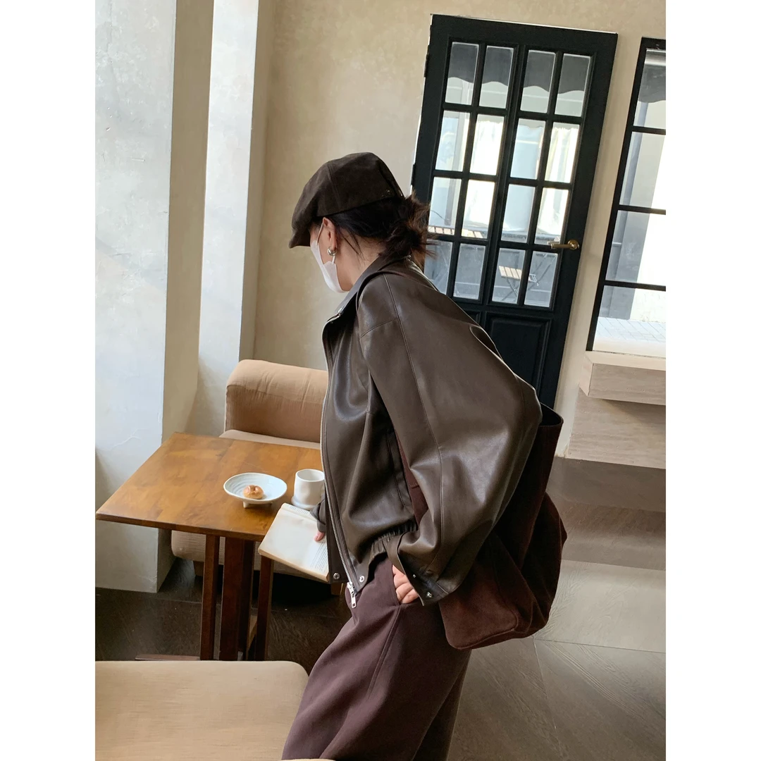 2025春季新款流行复古皮衣外套女时尚酷飒ins洋气高级感短款夹克