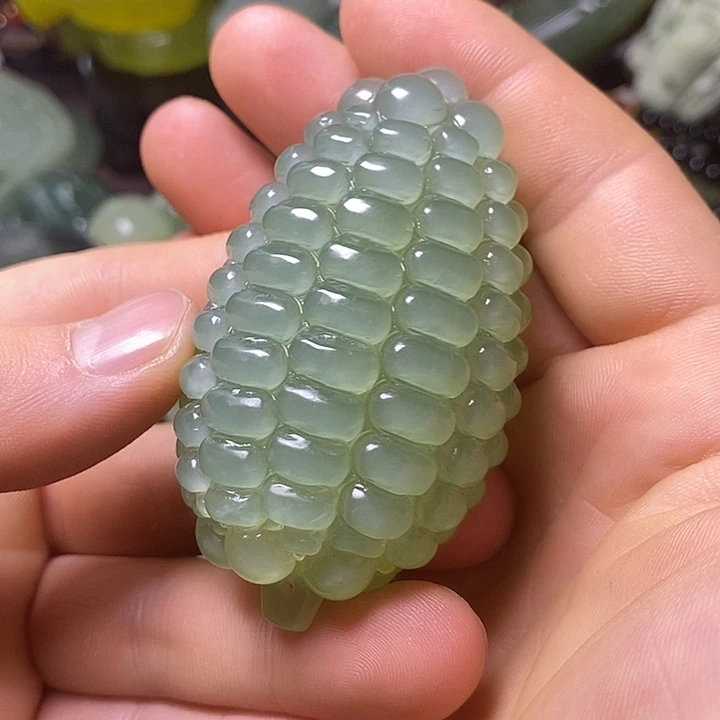 岫玉未镶嵌岫玉手把