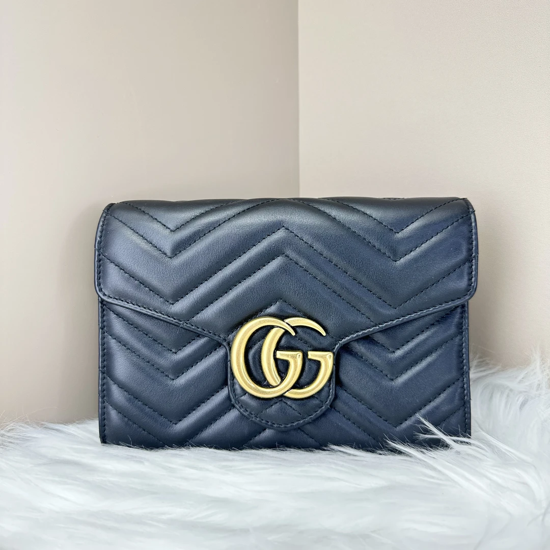 95新 GUCCI/古驰 马蒙woc链条包