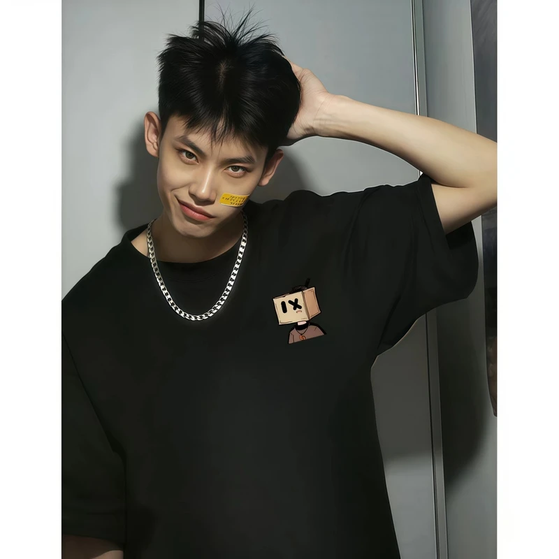 美式潮牌男士短袖夏季重磅纯棉宽松T恤青少年潮流ins百搭休闲上衣