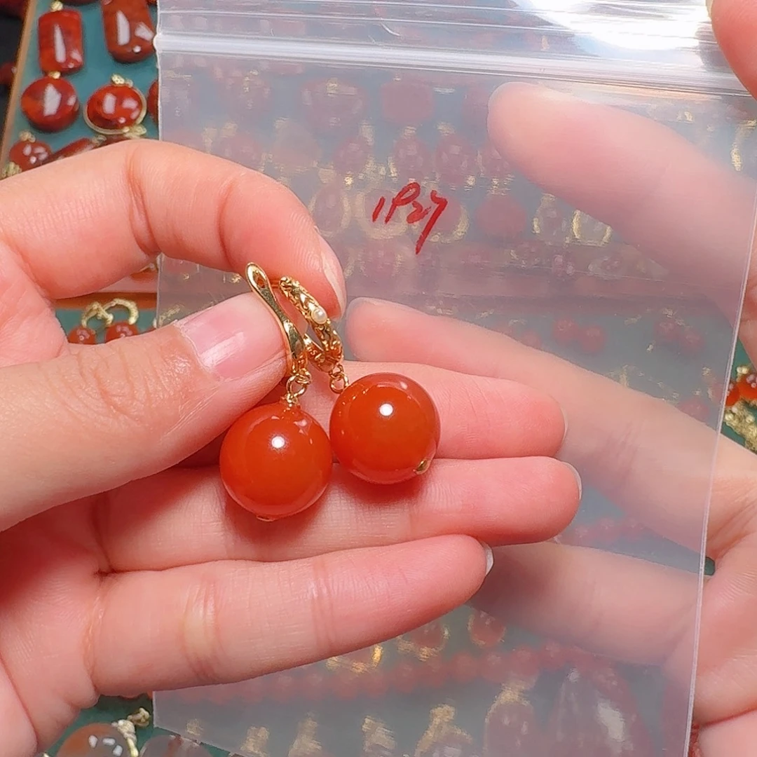 南红玛瑙银S925镶嵌14+