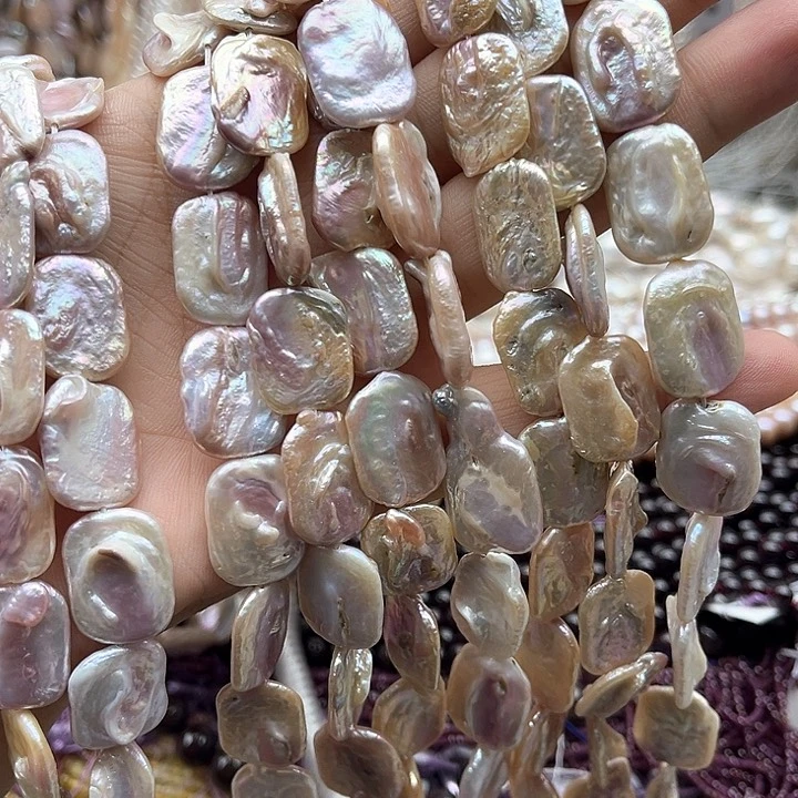 未镶嵌玛瑙/玉髓珠宝半成品一条长方片巴洛克珍珠