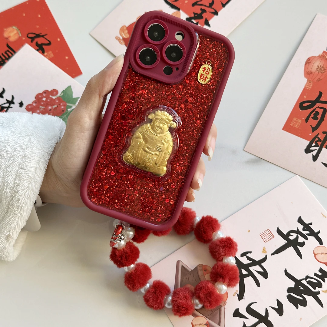 新年款财神发财小众高级感手机壳适用苹果华为小米OPPOvivoiPhone