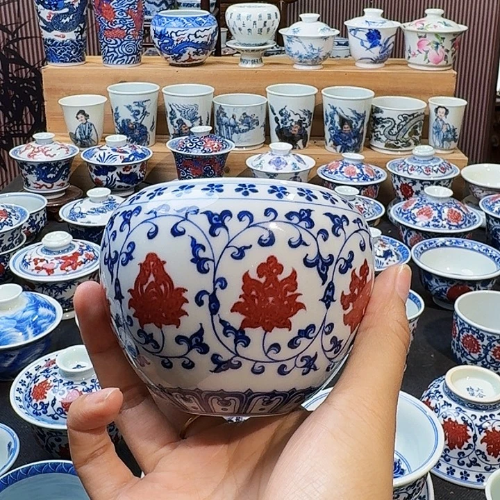 缠枝莲釉里红水洗水洗