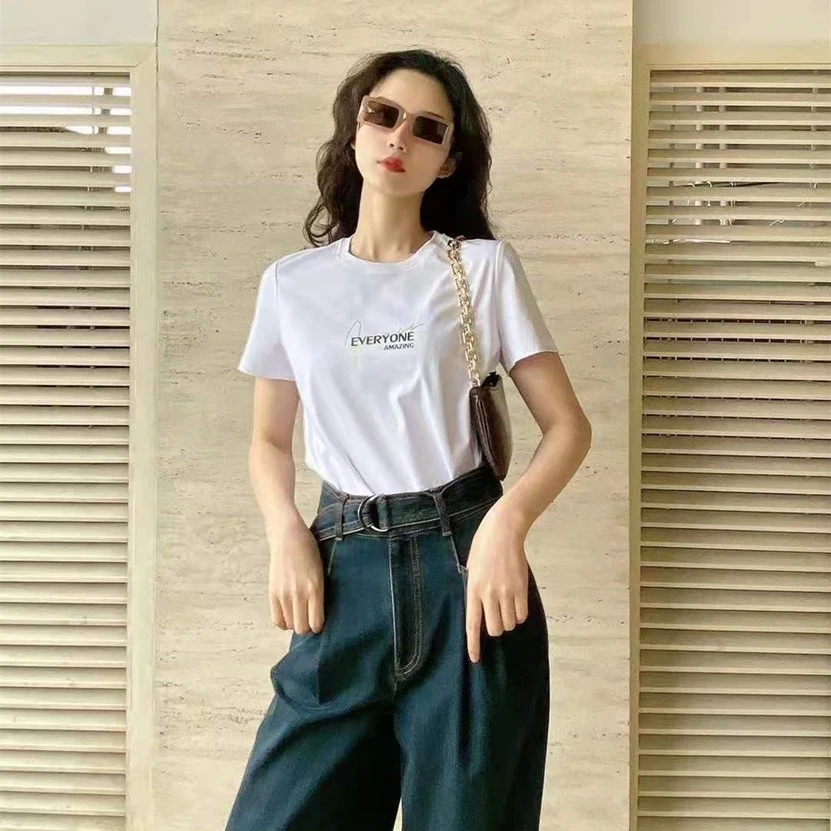 女装白色圆领休闲简约短袖5300825-11209AB