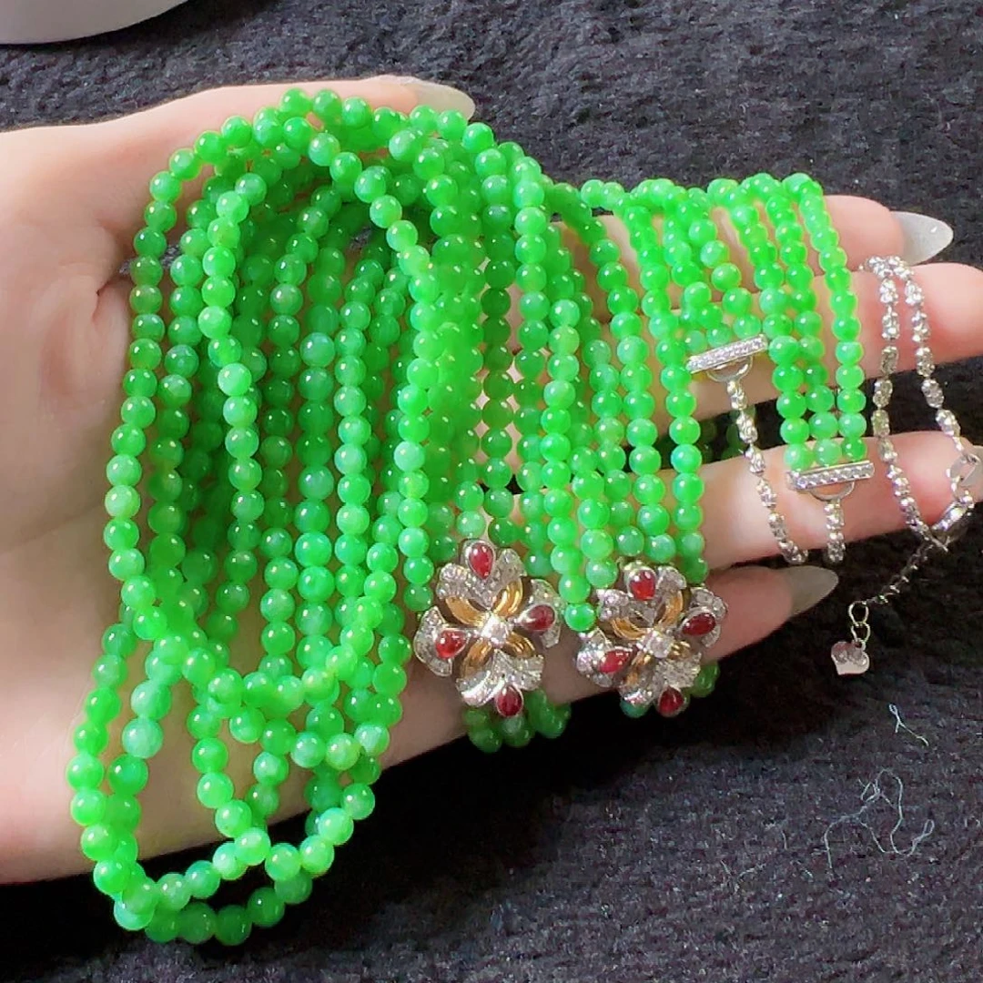 翡翠颈饰18K金镶嵌签收后24小时鉴赏期，过时不退