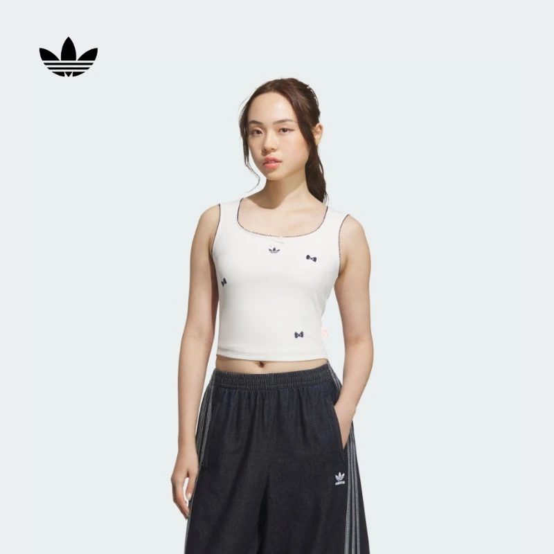 阿迪达斯三叶草 迪士尼玛丽猫联名方领无袖背心女夏季新款 KC3102