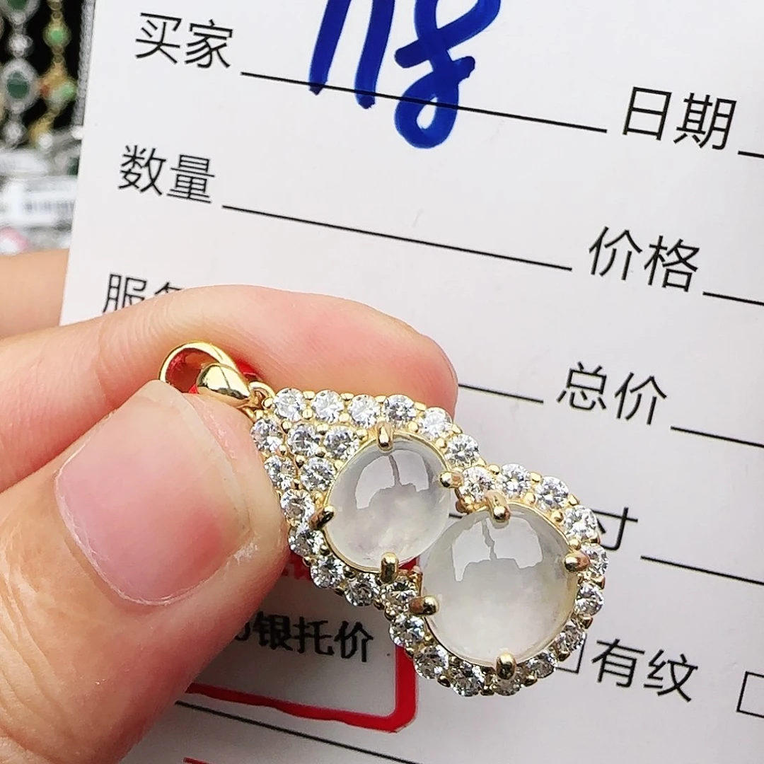 银S925镶嵌戒指翡翠戒指