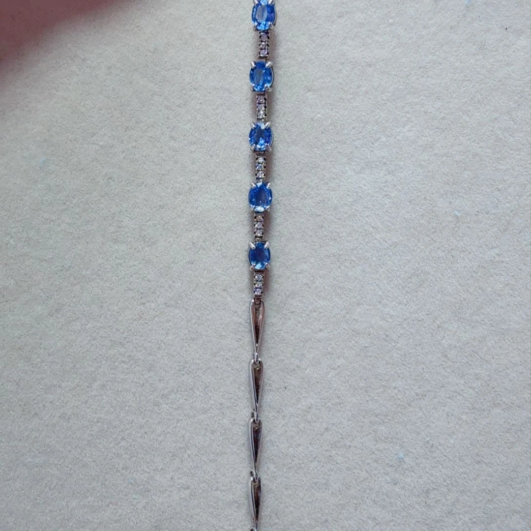 蓝宝石手链银S925镶嵌