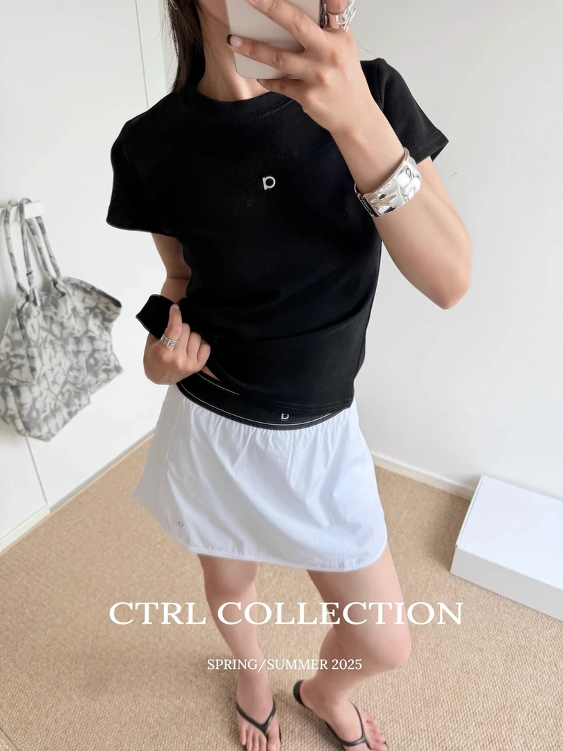 CTRL~1折入*A*O夏季新款印花字母纯色修身短袖T恤 运动基础百搭款