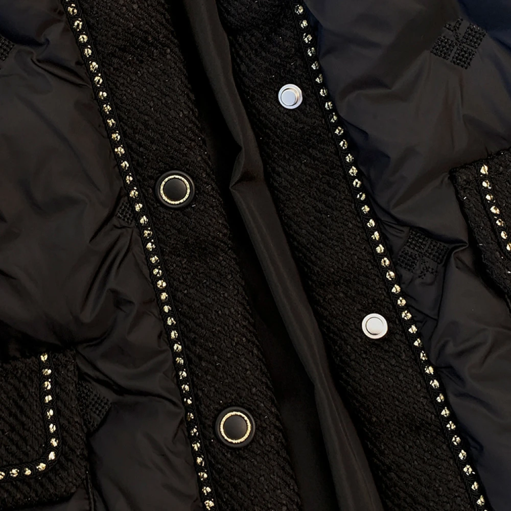 黑色小香风轻薄短款棉服女款冬季2025新款高级感保暖棉衣夹棉外套