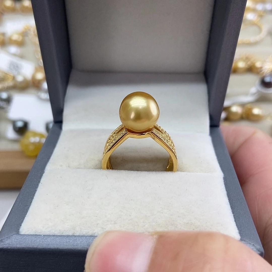 戒指海水珍珠银S925镶嵌