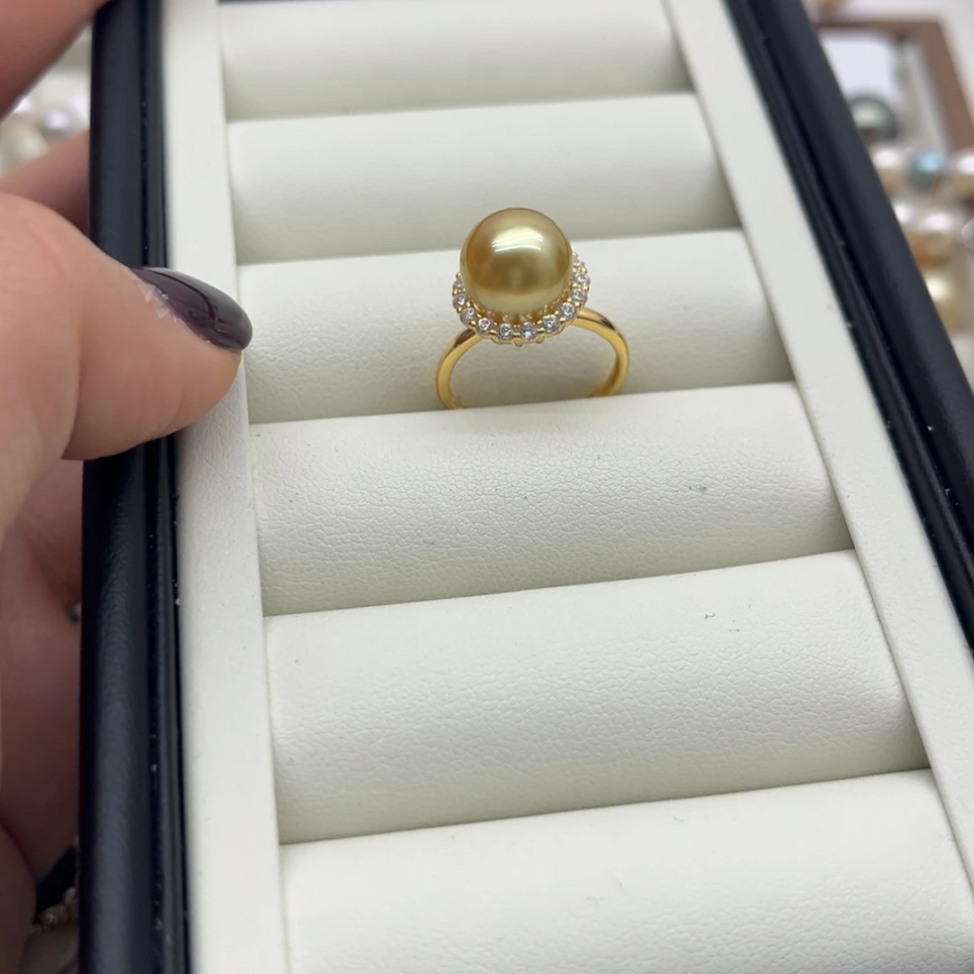 银S925镶嵌海水珍珠戒指