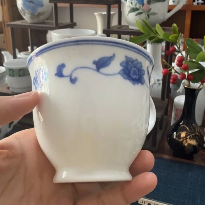 醴陵群力老瓷器茶杯咖啡杯微瑕