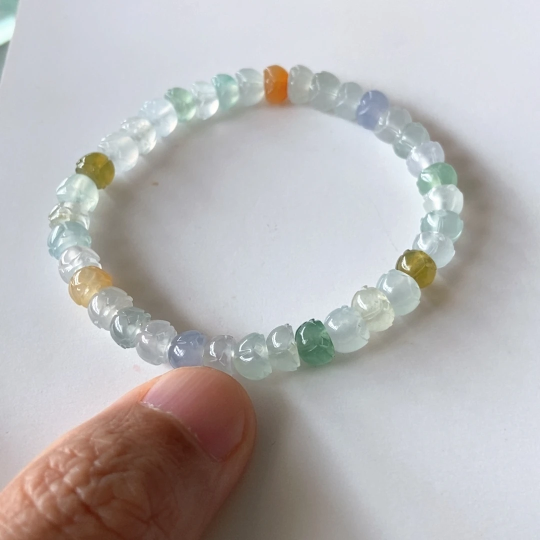 念***念翡翠未镶嵌手链翡翠手串珠链工厂自己生产的