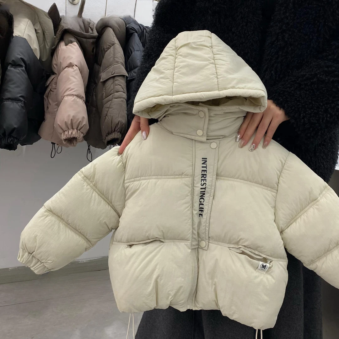 2024新款冬季男女童棉服加绒加厚韩版潮短款休闲