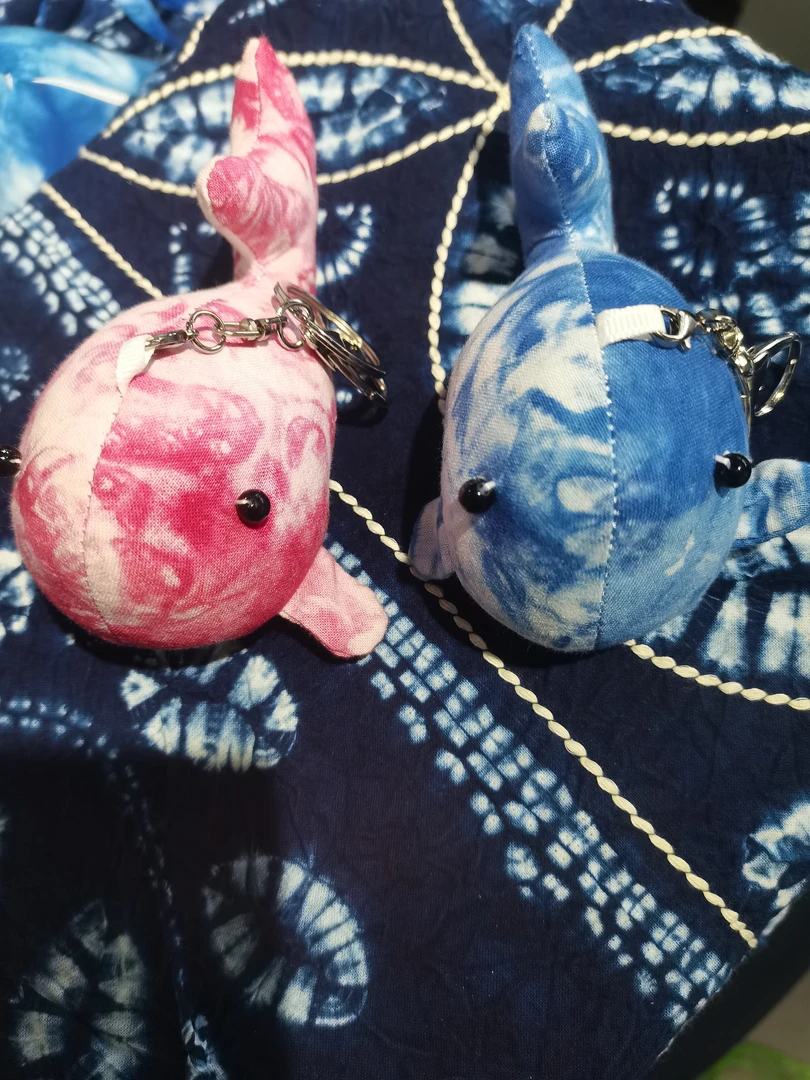 搞笑奶奶扎染小金鱼（蓝色）（粉色）