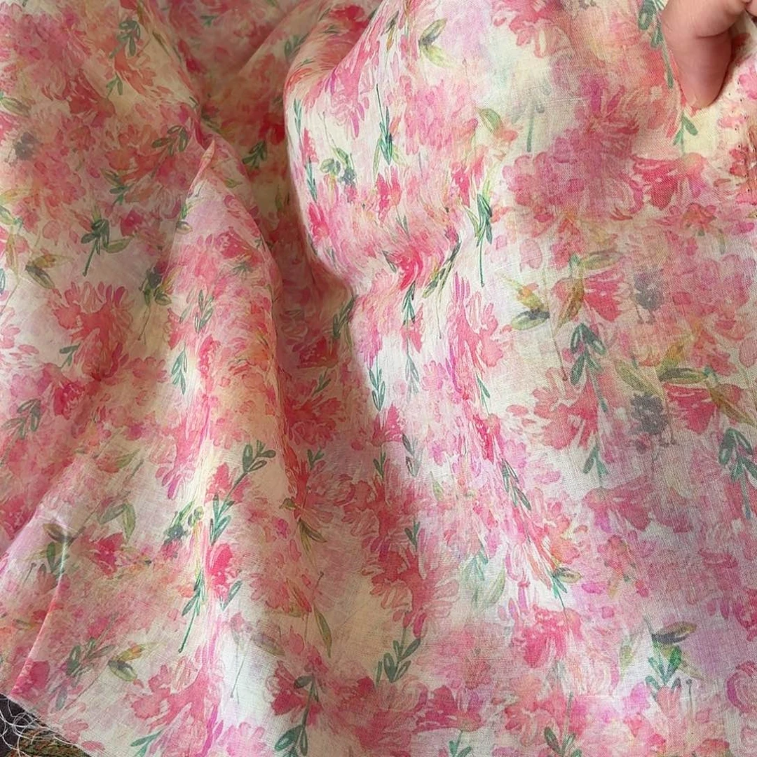 麻粉色纯苎麻1.5米面料