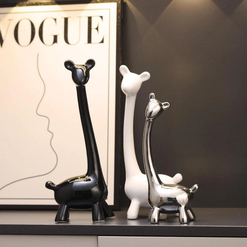 一家三口小鹿家居饰品摆件轻奢高档高级感小众客厅电视柜酒柜装饰