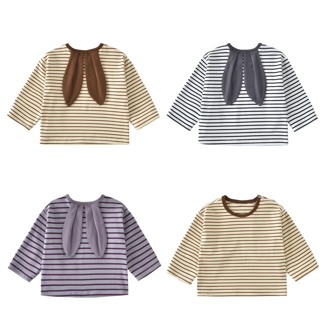 【兔耳造型】德绒无骨春秋款连体爬服小童宝宝韩版兔耳朵套头打底衫