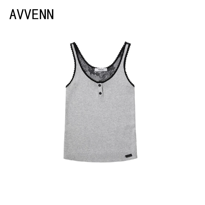 avvenn设计师品牌25夏 后背蕾丝拼接 背心 ganjue买手店