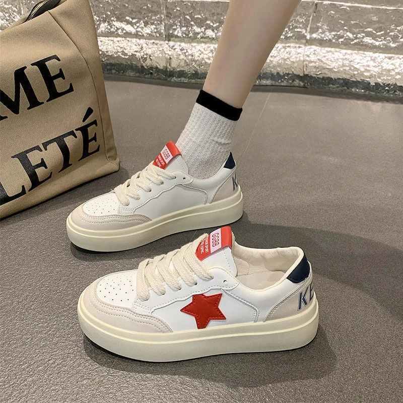 L001休闲板鞋女潮流ins百搭星星小白鞋时尚运动鞋子