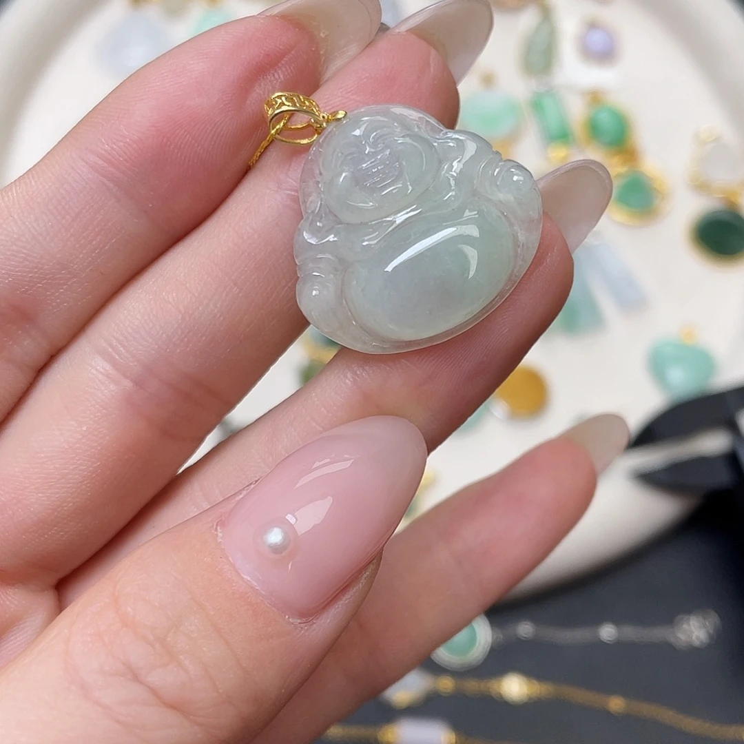 翡翠银S925镶嵌吊坠(不含链)