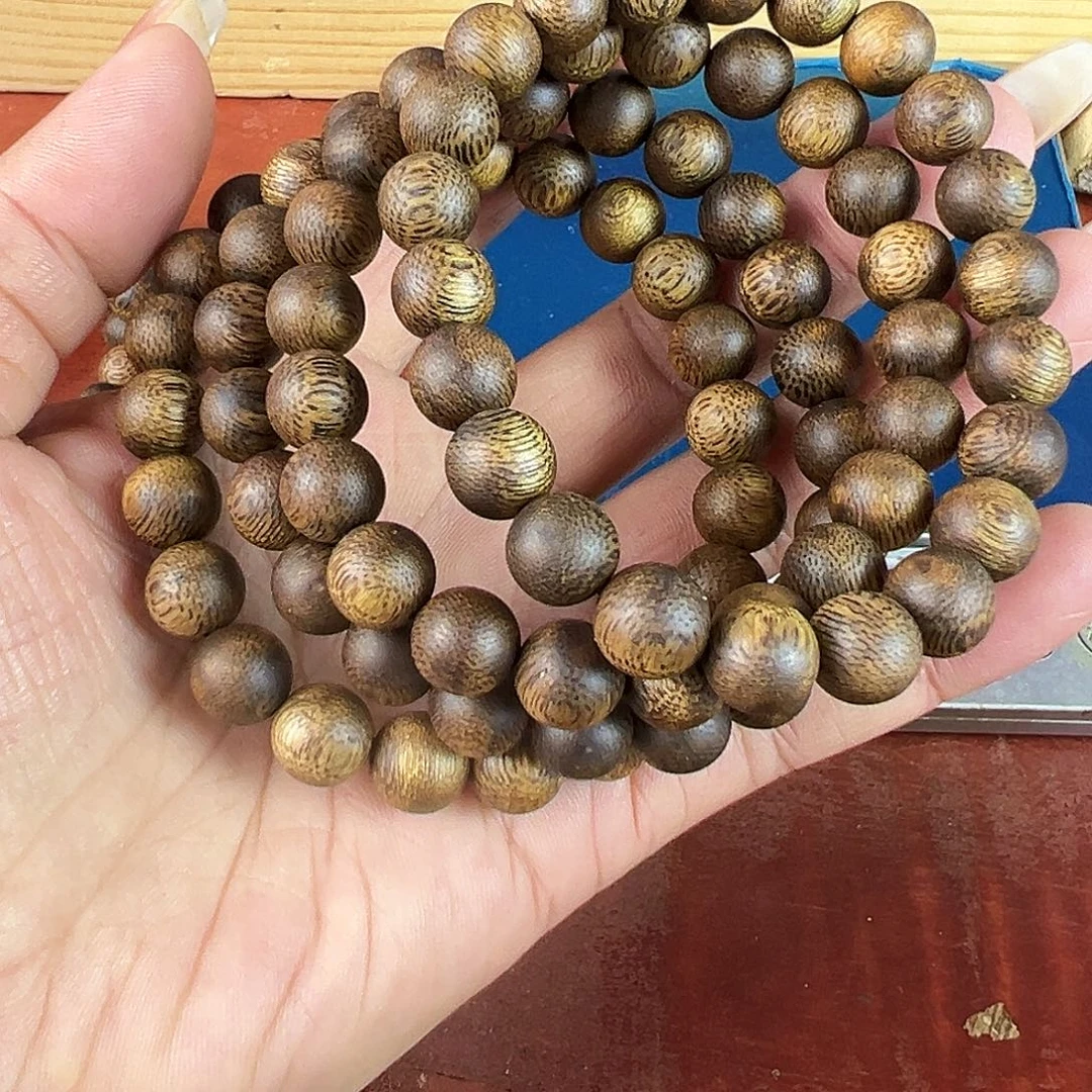 沉香沉香碎屑卡9圆珠单圈红骨