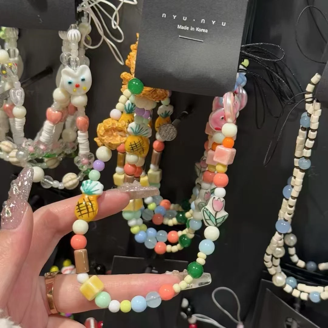 小众椰树串珠手机链ins风创意挂绳女款