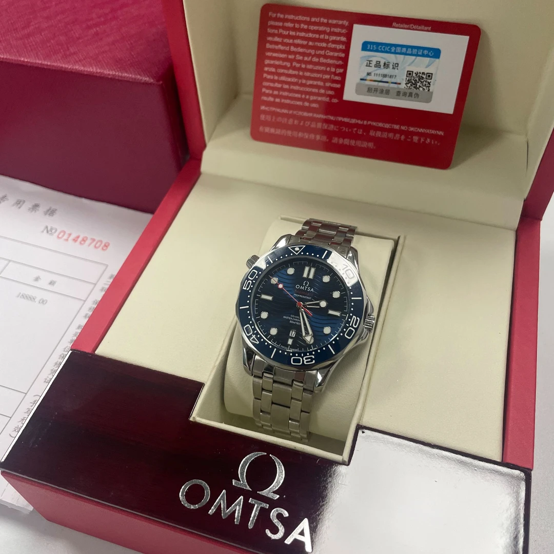 OMTSA/海马300蓝/表径41mm男士经典全自动腕表9X