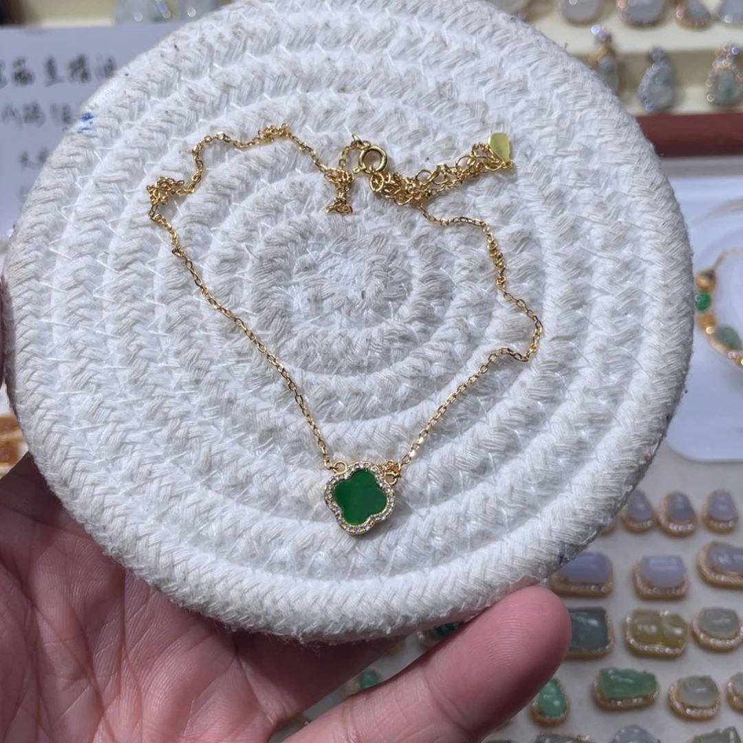 翡翠银S925镶嵌颈饰