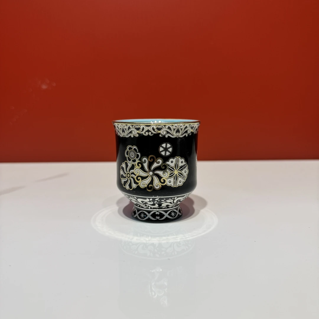 黑底错金主人杯(高足)-ZH710