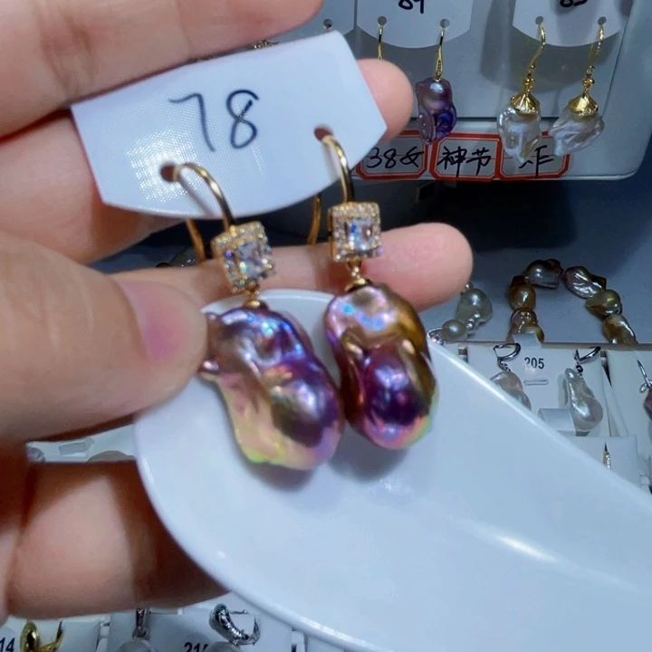 淡水珍珠耳饰银S925镶嵌A***e