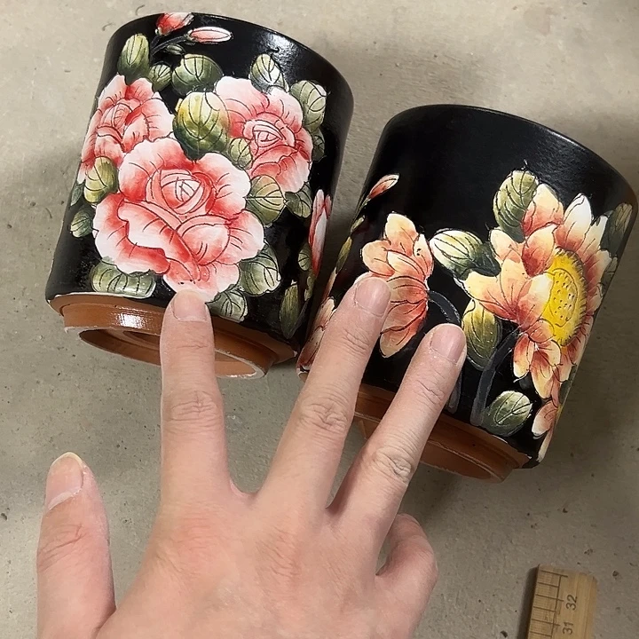 满38包邮 景德镇幸运花盆