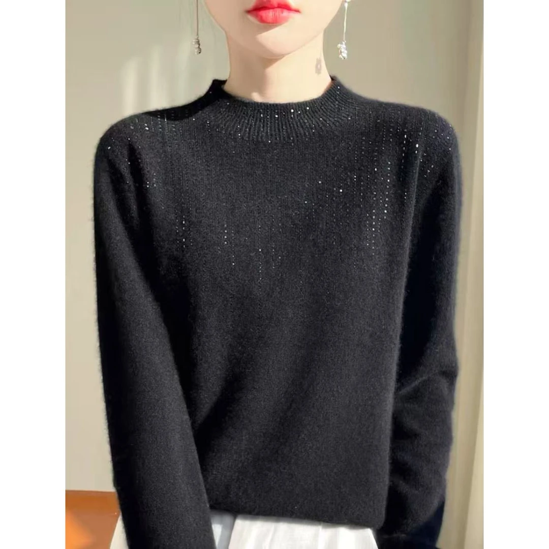 ZHANGLIXI 气质女士冬季100%纯羊毛衫百搭时尚 YM-QHDMR-151