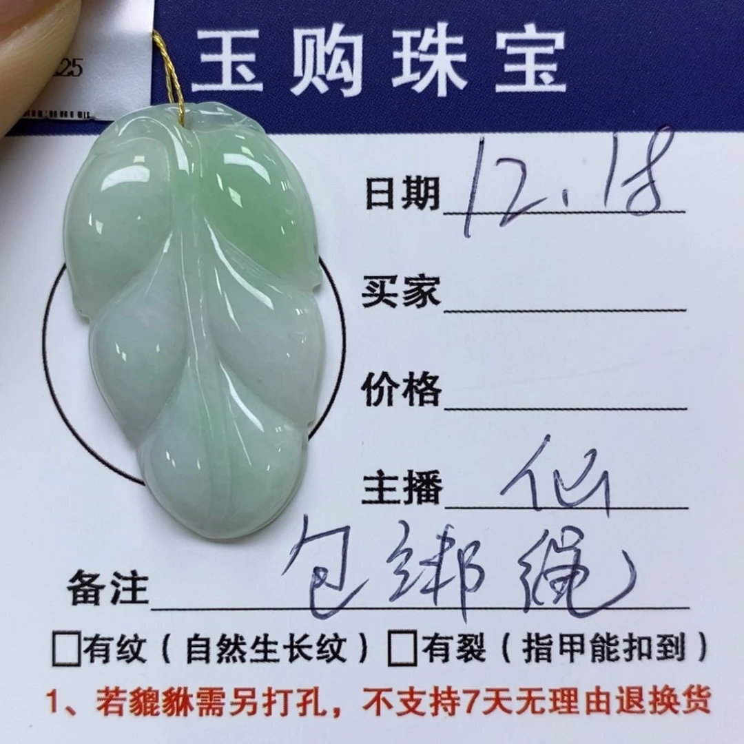 颈饰未镶嵌翡翠叶子