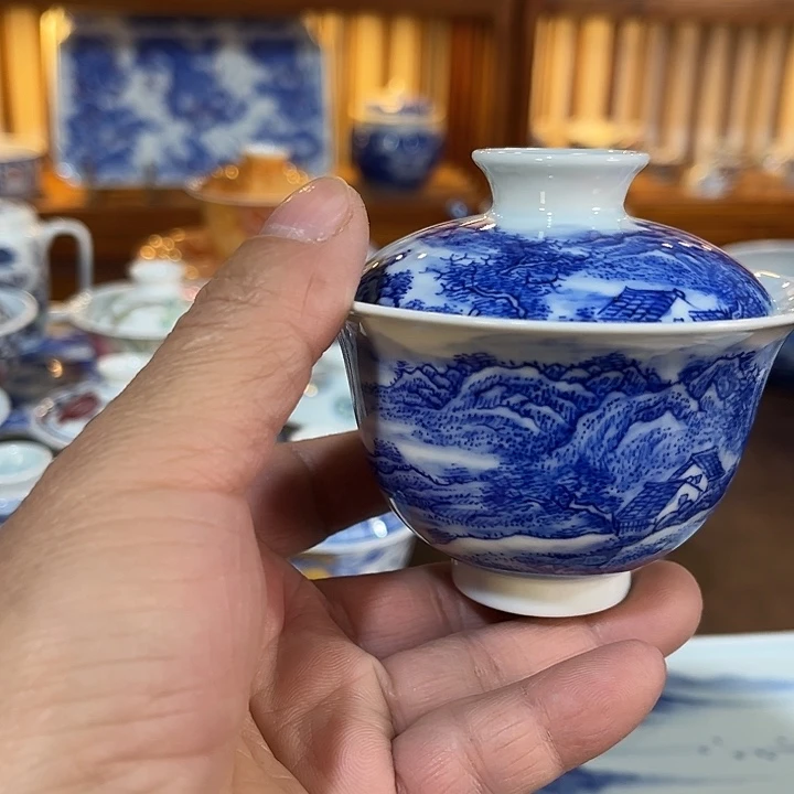 錡镇堂手工手绘盖碗