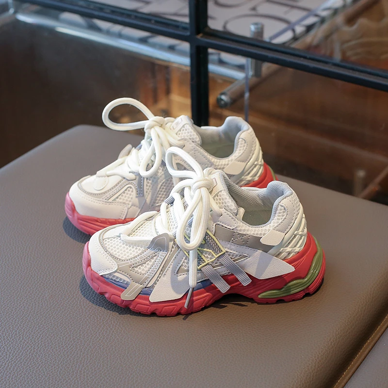 韩版儿童老爹鞋春秋季新款网面透气儿童运动鞋软底跑步鞋女童鞋子